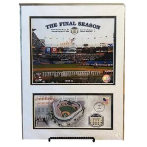 NY Yankee Final Season MLB Baseball USPS First Day Of Issue Stamp Photo Mat 2008